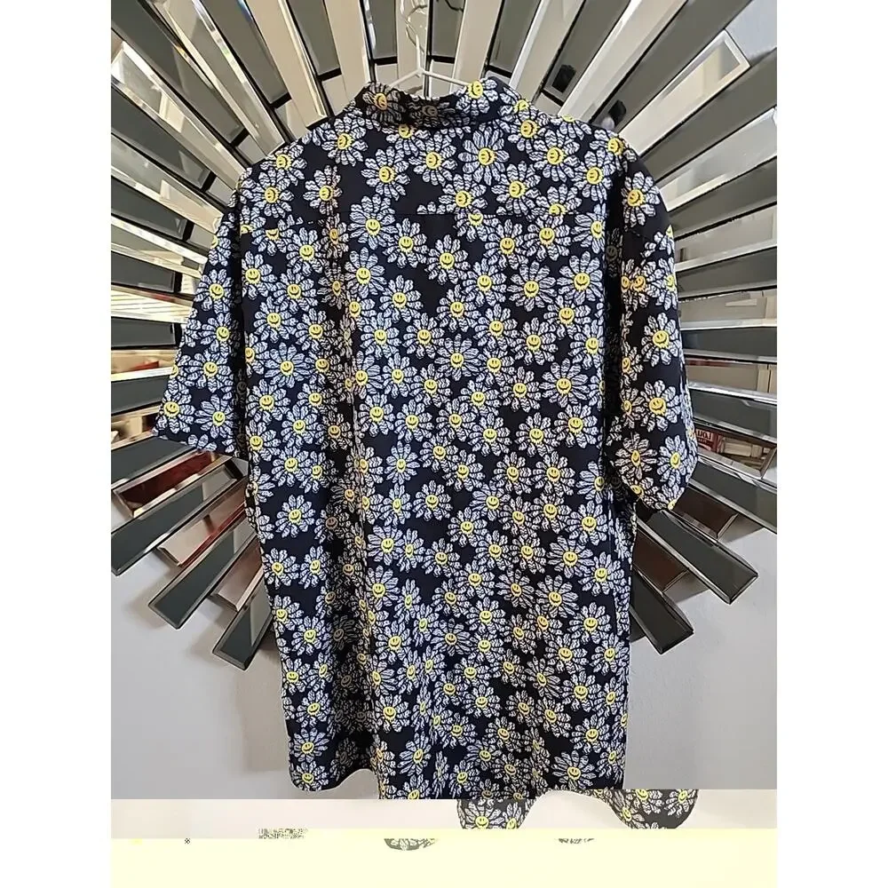 Molokai smiley flowers black extra extra large button up shirt - Picture 5 of 5